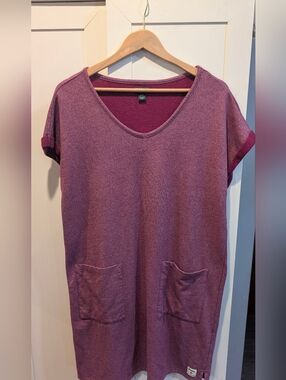 Roots Deep Plum V-Neck Midi Dress